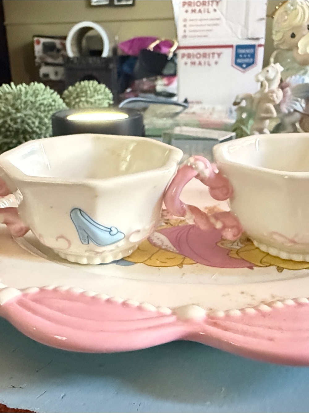 Disney Princess Pink and White Porcelain Play Tea Set - Picture 7 of 9